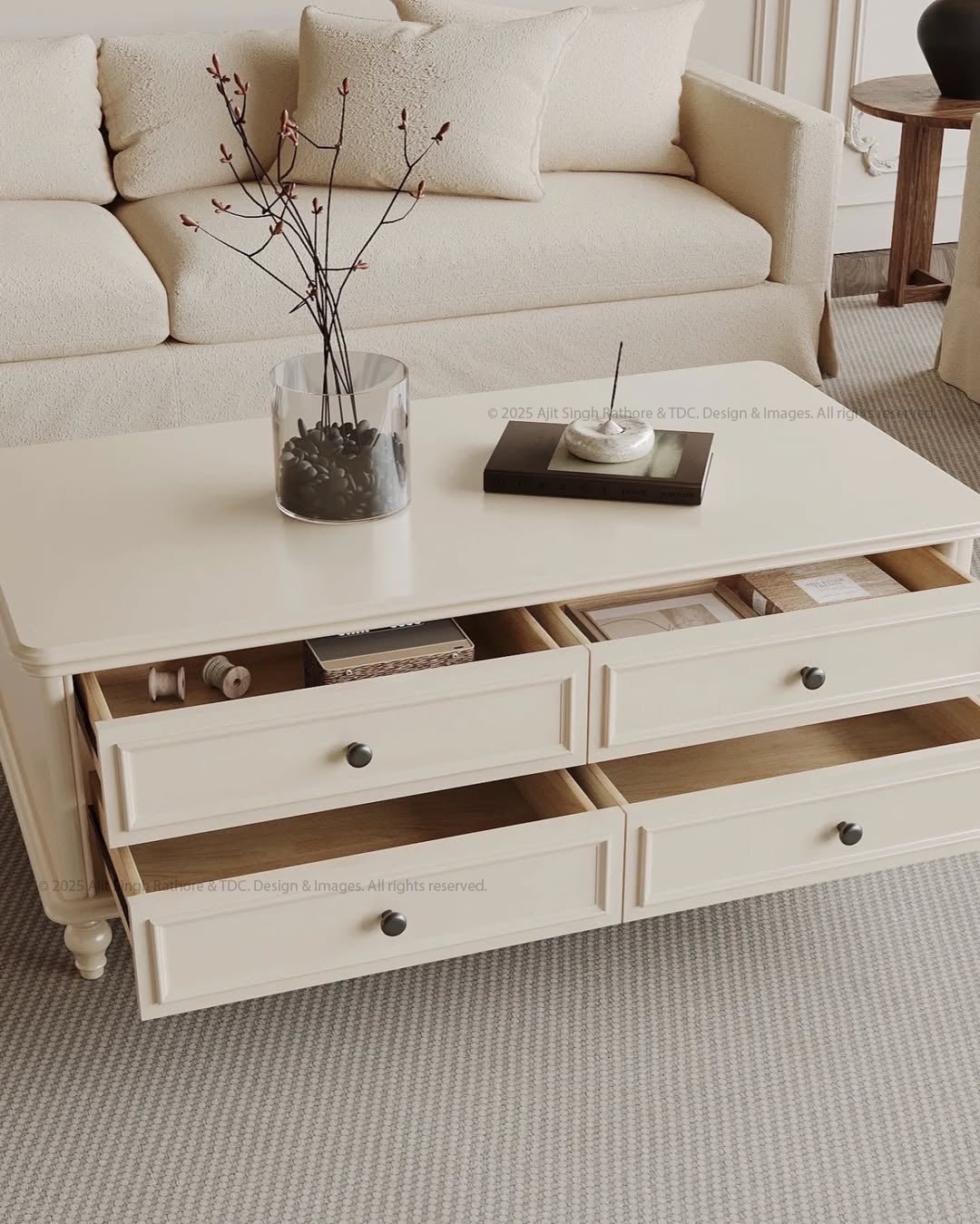 Talladega 4 Drawers Storage Coffee Table