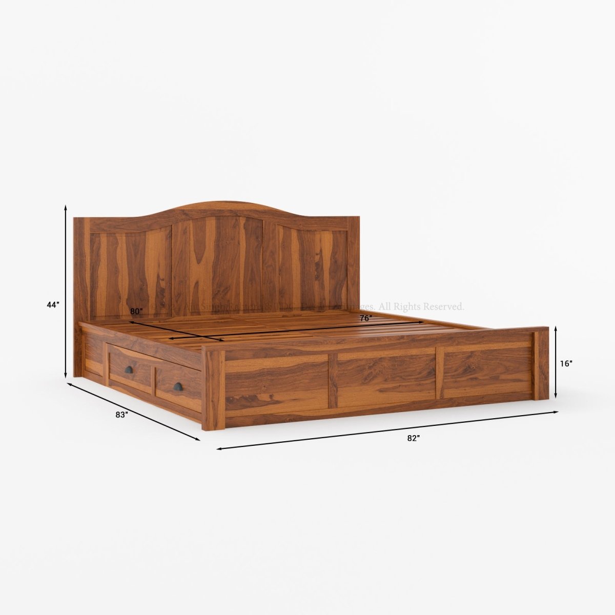 Glendale Grandeur Solid Wood Storage Bed with Headboard