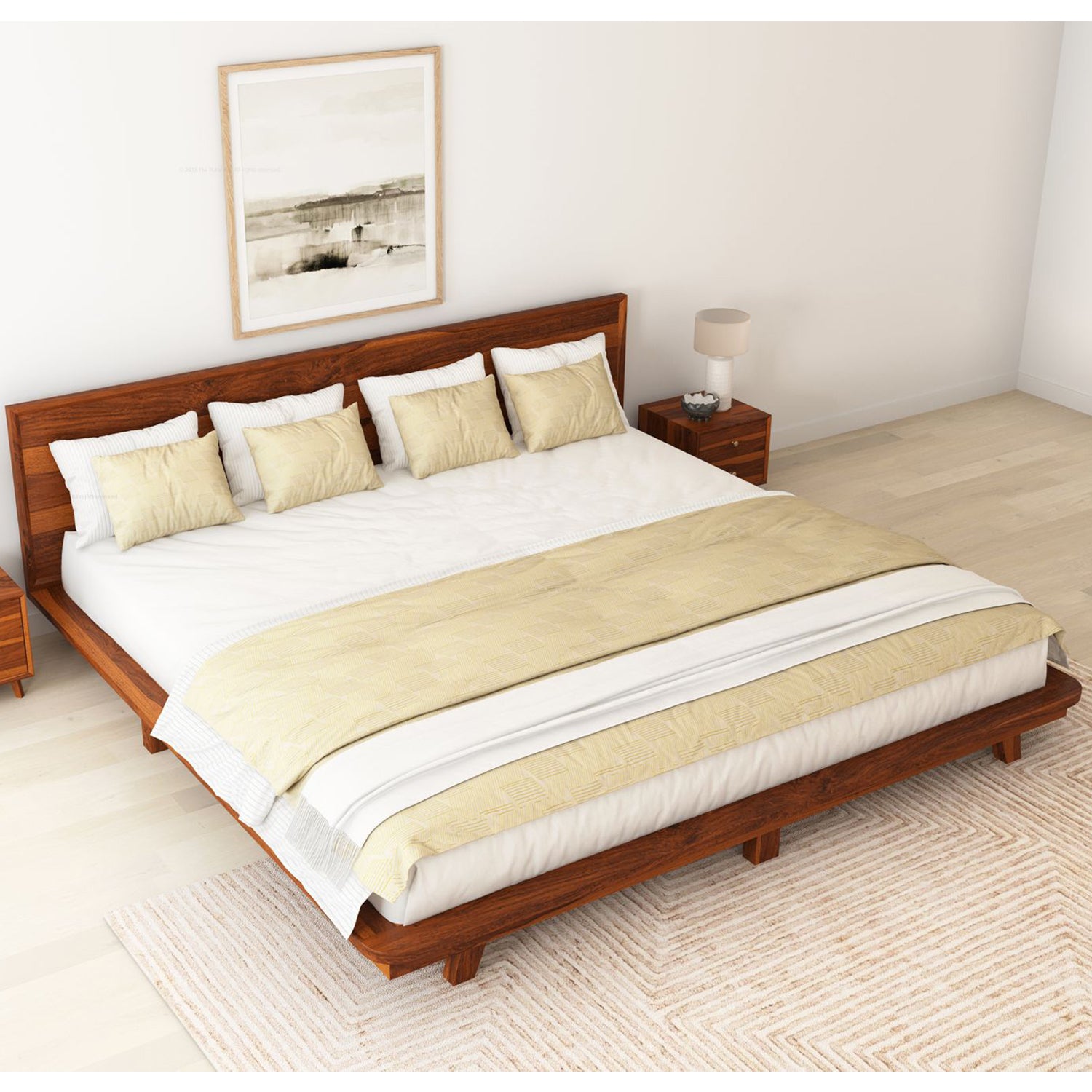 Berkeley Solid Wood Platform Bed with Headboard