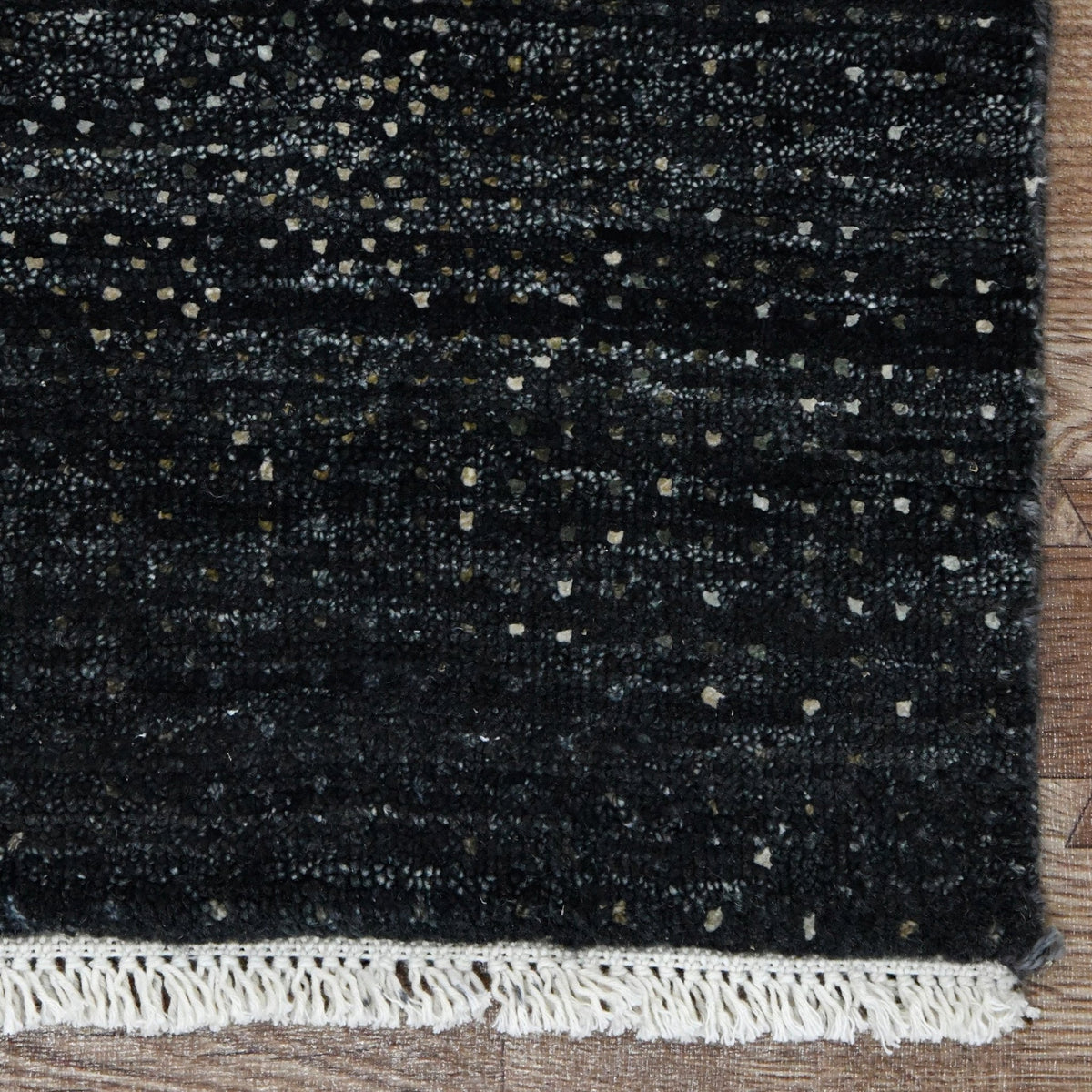 Prague Noir Distressed Medallion Persian Hand-Knotted Wool &amp; Silk Rug