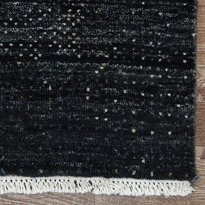 Prague Noir Distressed Medallion Persian Hand-Knotted Wool &amp; Silk Rug