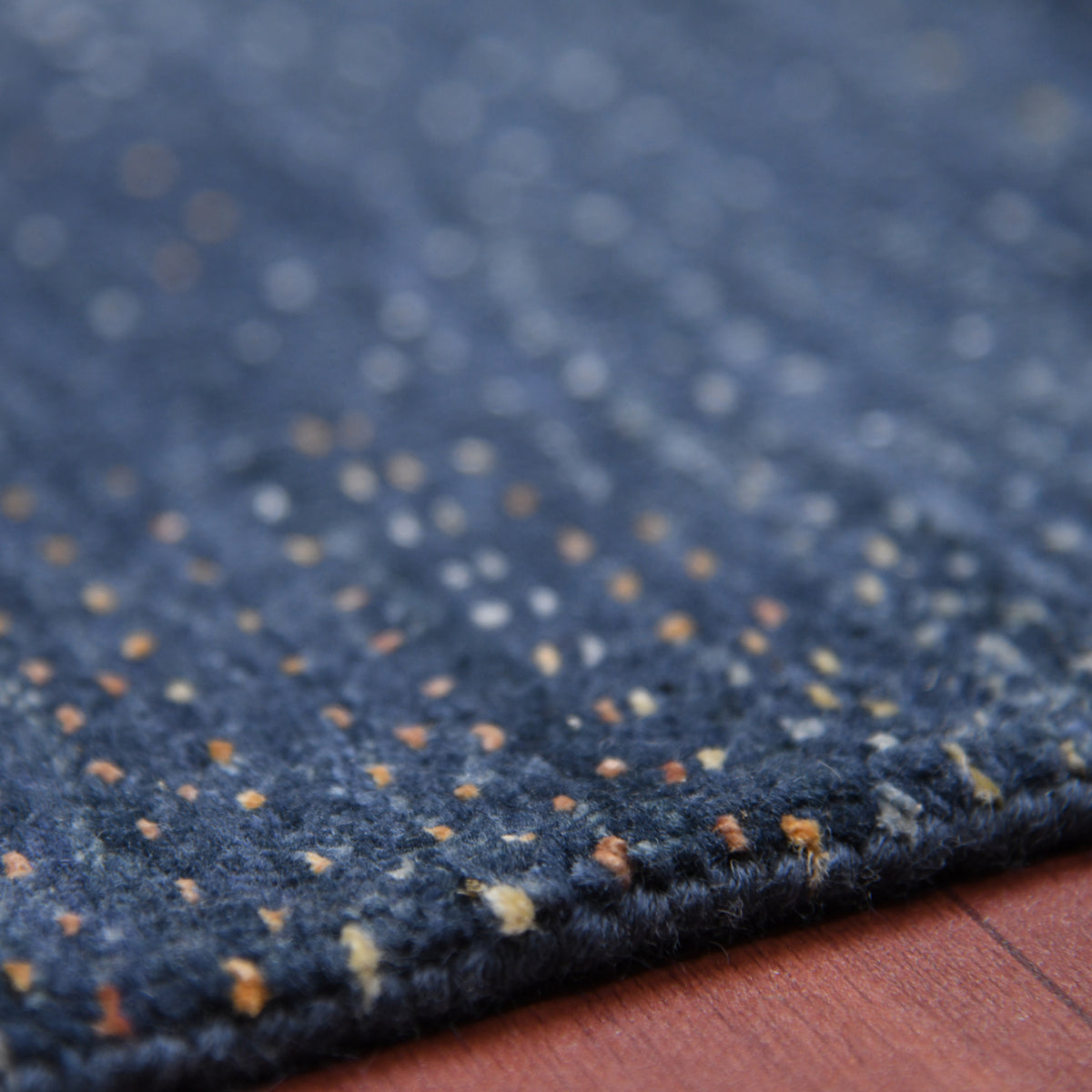 Florence Indigo Distressed Diamond Lattice Hand-Knotted Wool &amp; Silk Rug