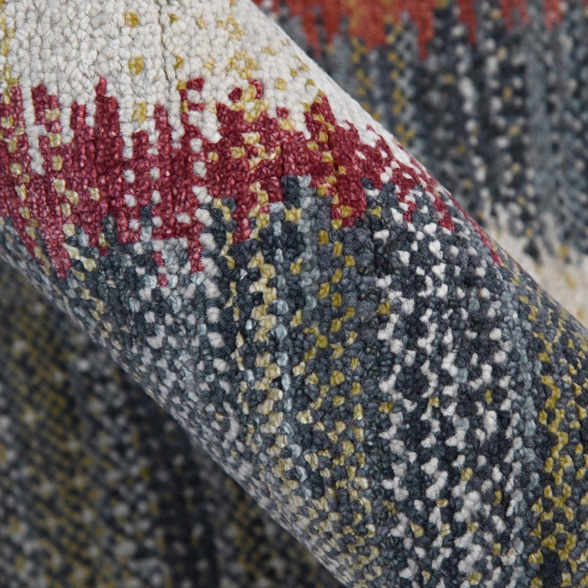 Barcelona Abstract Painterly Stripe Hand-Knotted Wool &amp; Silk Rug