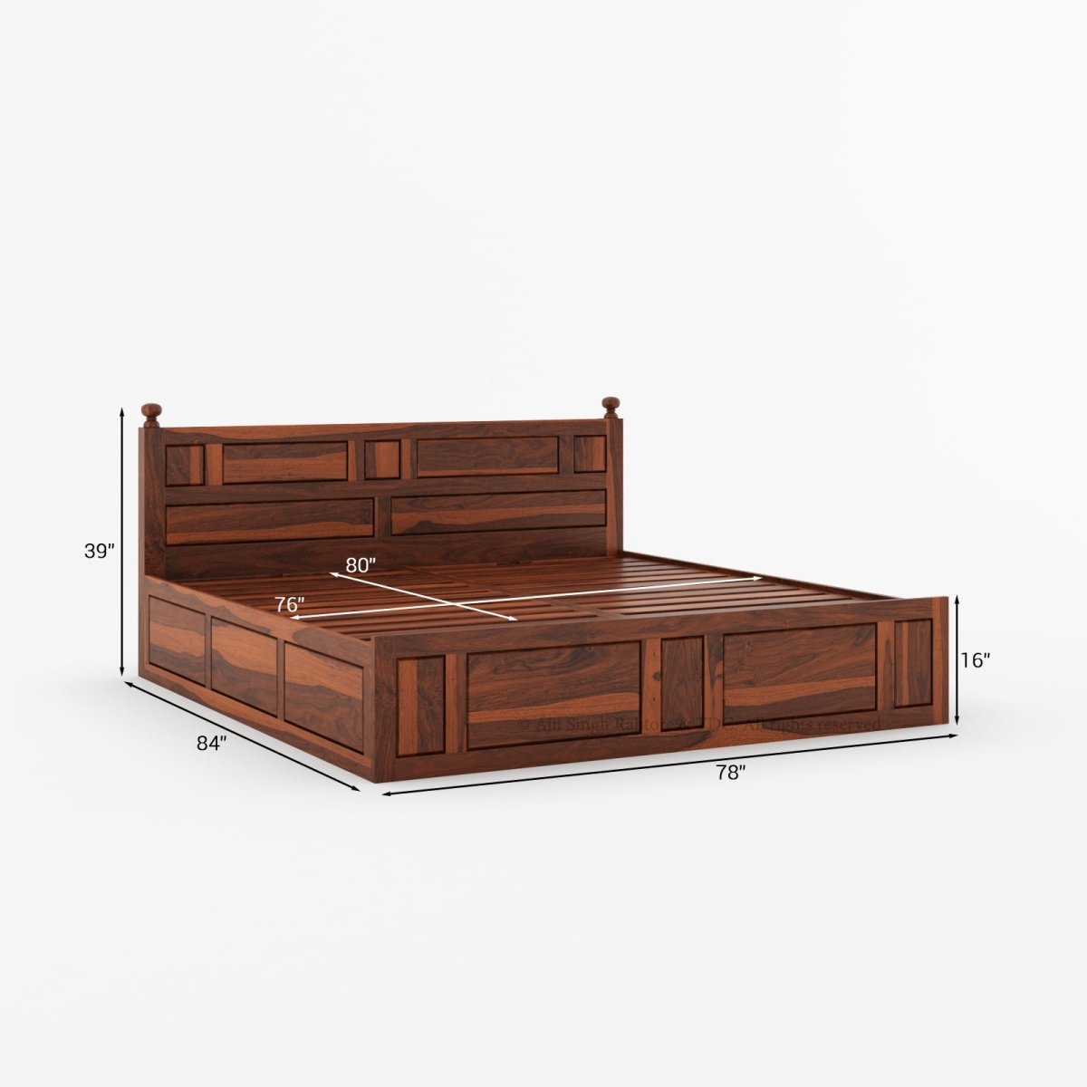 Bakersfield Solid Wood Bed with Headboard