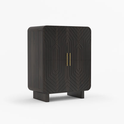 Claremont Dual-Tone Solid Wood Wine Bar Cabinet