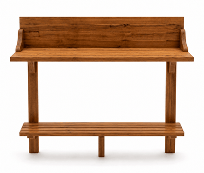 Homer 3-Piece Solid Teak Wood Outdoor Bar Table and Stool Set
