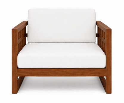 Morocco Solid Wood Outdoor Lounge Chair – 1 Seater Sofa
