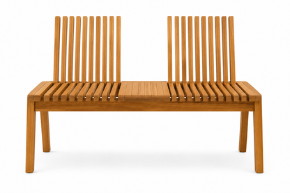 Mobile Solid Teak Wood Convertible Backrest Bench