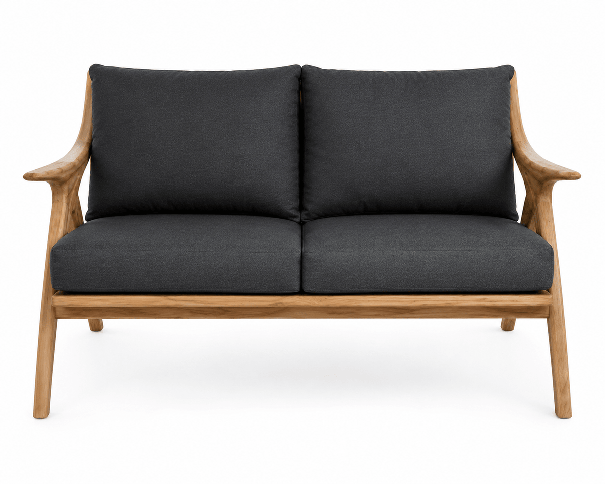 Calexico Solid Teak Wood Lounge Chair with Cushions | 1 Seater &amp; 2 Seater Options