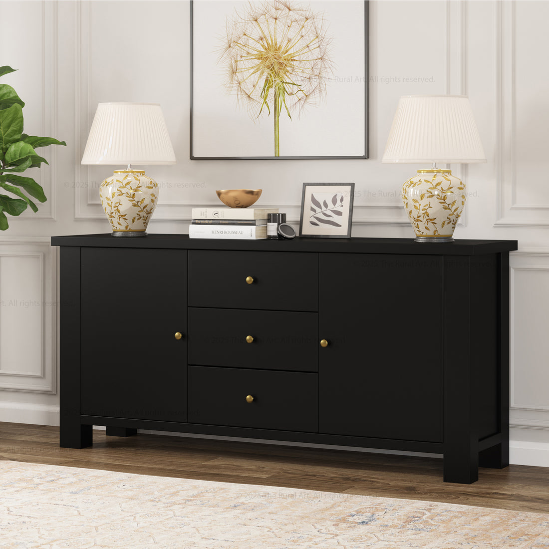 Phoenix Modern Solid Wood Sideboard Buffet