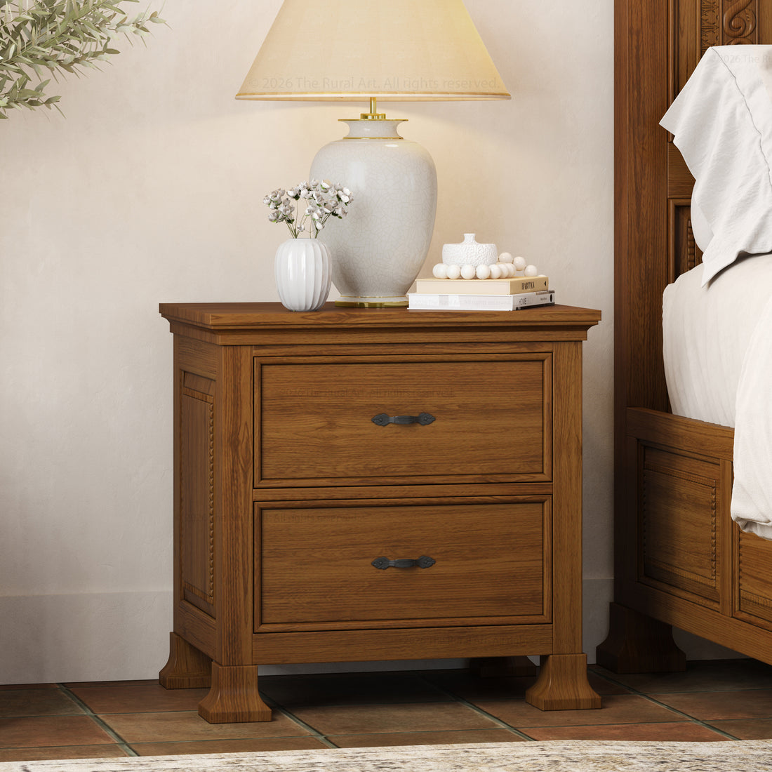 Prescott Grand Heritage Solid Wood Nightstand with Panel Detailing