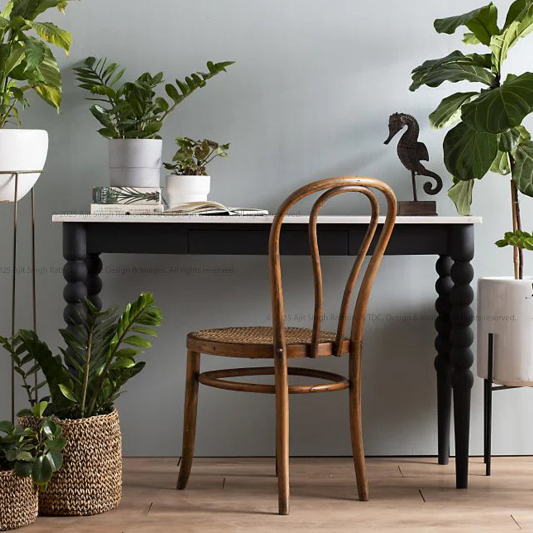 Great Neck Heritage Solid Wood Console Table with Marble Top