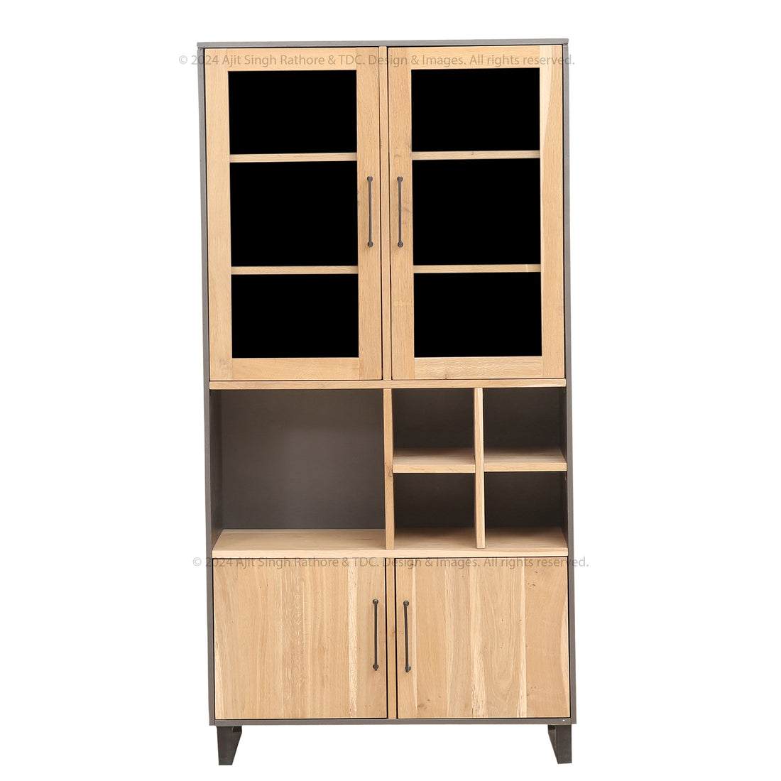 Trenton Industrial Solid Wood Bookcase