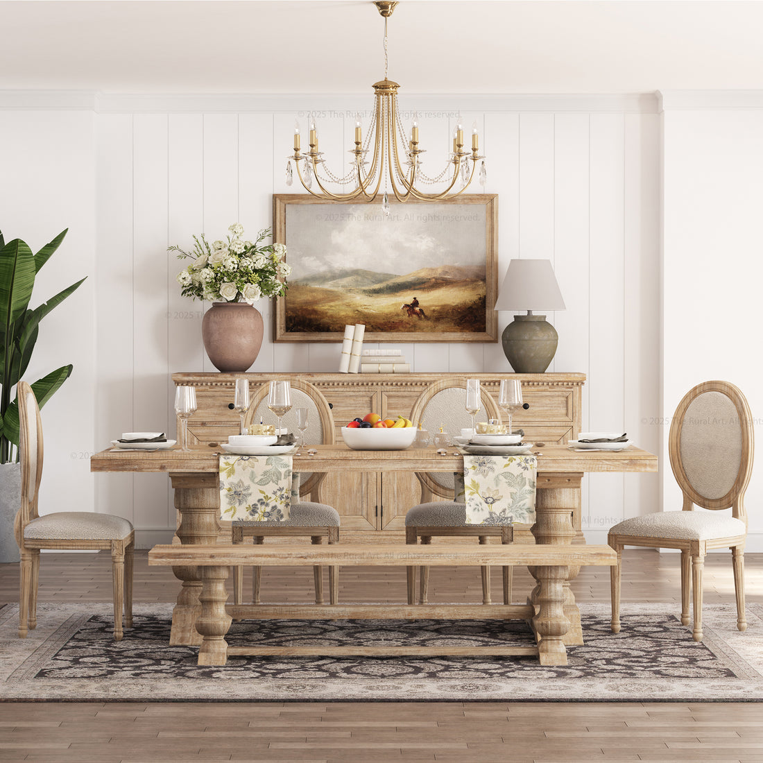 Crossett Solid Wood Dining Table Set with Upholstered Chairs Optional Bench