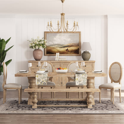 Crossett Solid Wood Dining Table Set with Upholstered Chairs Optional Bench