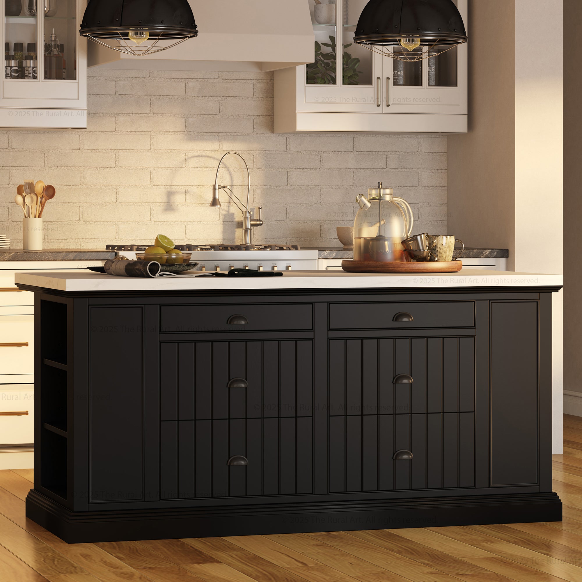 Chester Solid Wood Panelled Kitchen Island