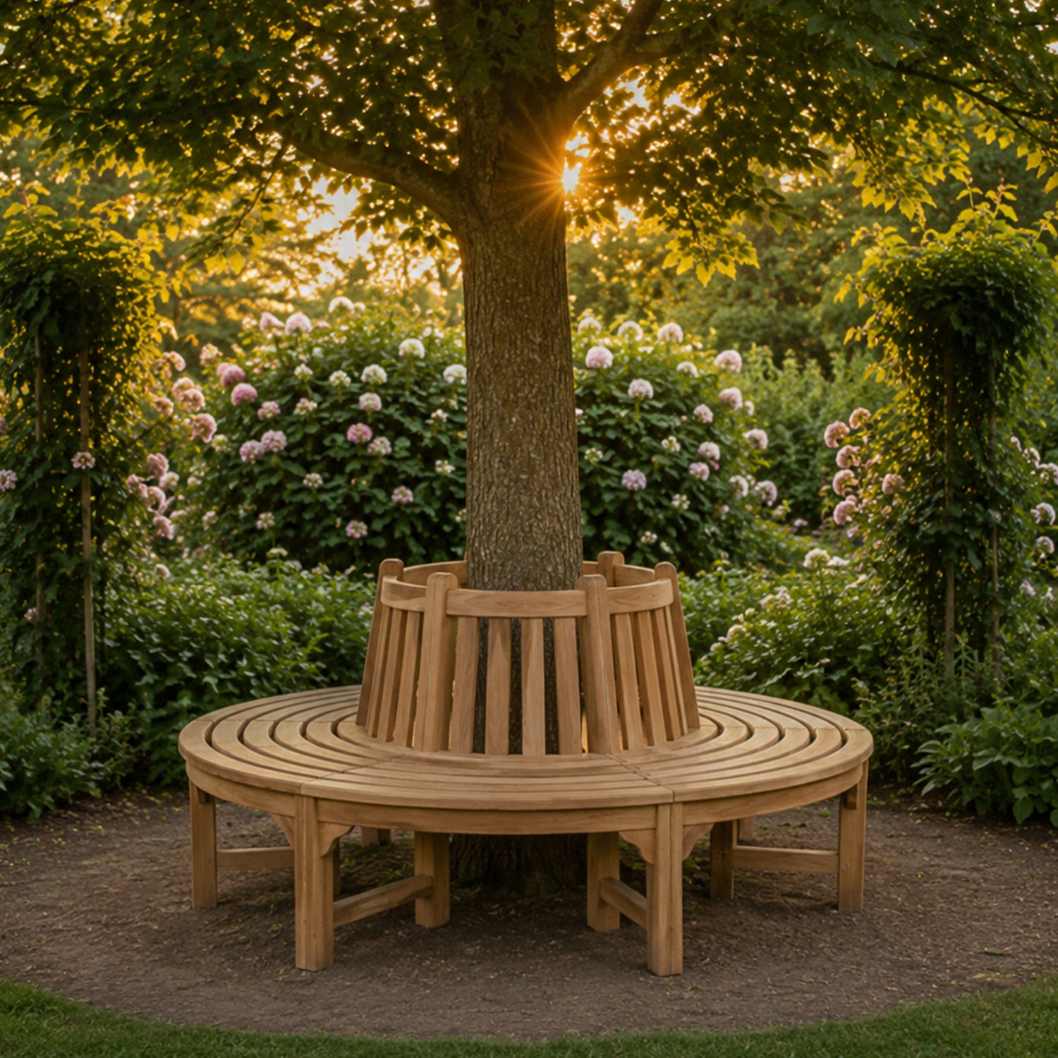 Mary Solid Teak Wood Circular Tree Bench