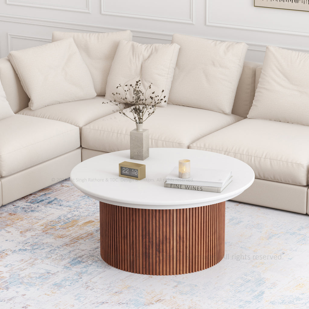 Fort Lee Coffee Table with Marble Top