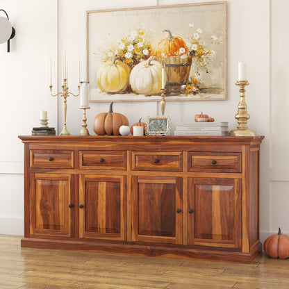 Sanford Solid Wood Buffet Sideboard with Drawers and Cabinets