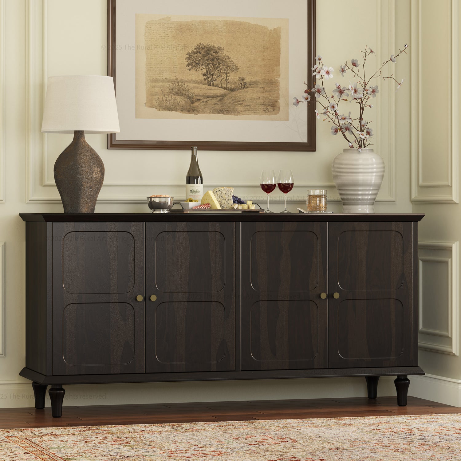 Atmore Wine Bar Sideboard Buffet Made in Solid Wood