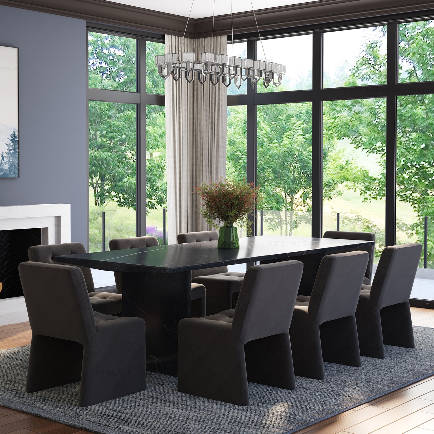 Sylacauga Marble Dining Table &amp; Upholstered Chair Set