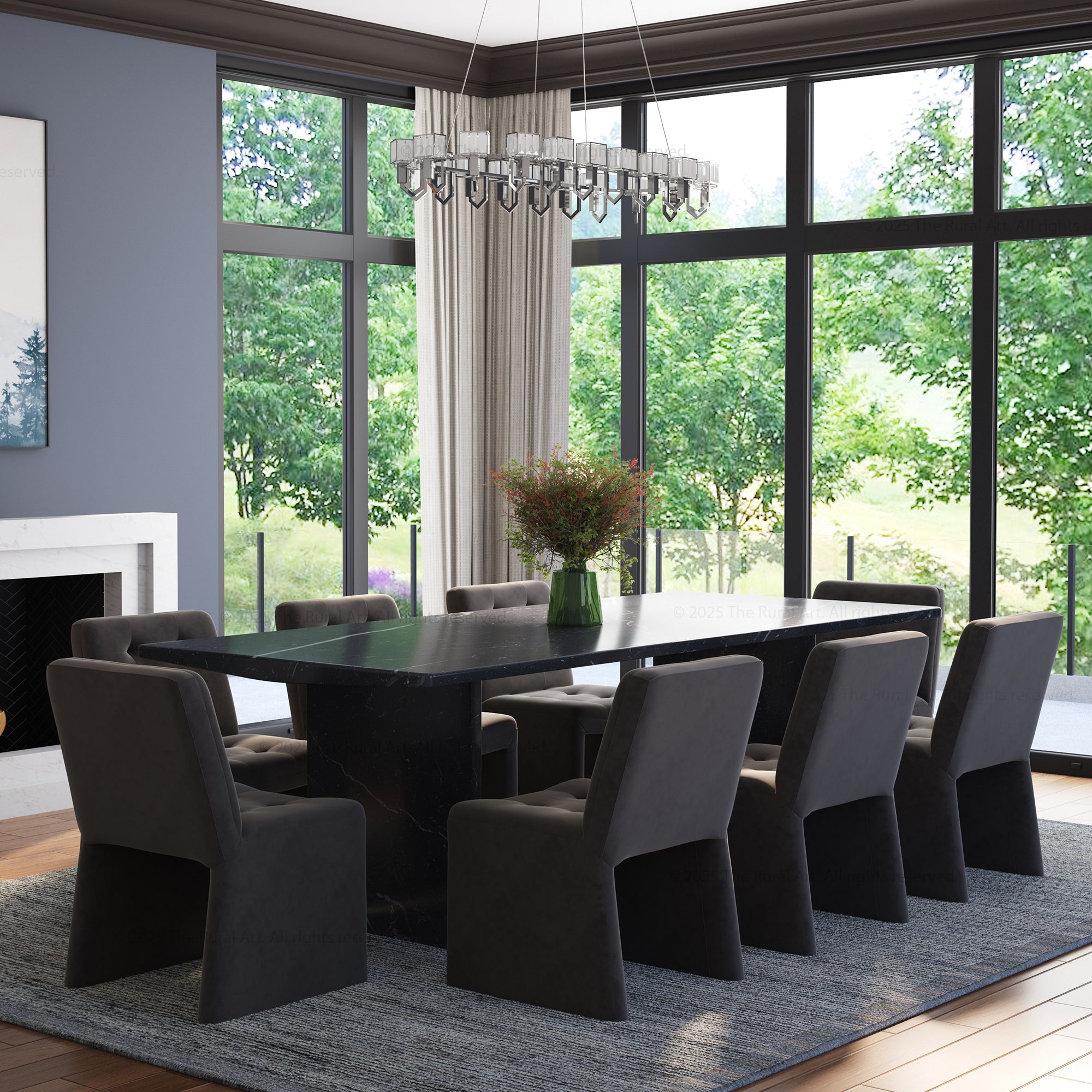 Sylacauga Marble Dining Table &amp; Upholstered Chair Set