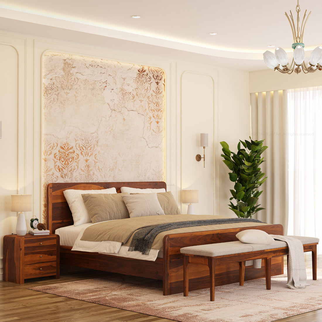 Garland Solid Wood Platform Bed Modern Minimalist