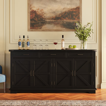 Lincoln Estate Cross-Panel Wine Bar Cabinet