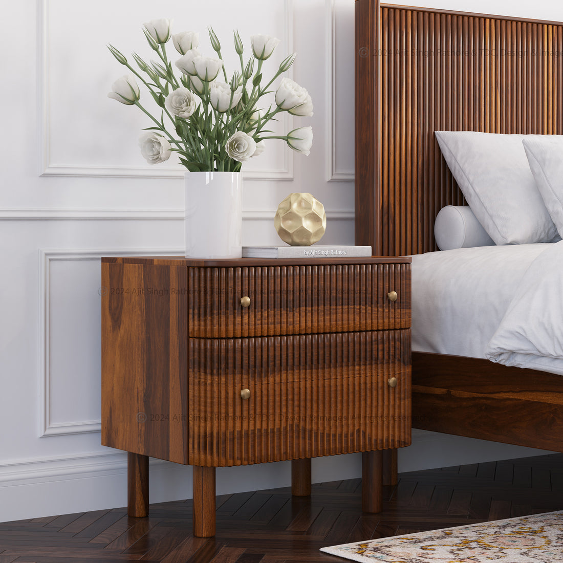 Richmond Solid Wood Contemporary Luxe Nightstand