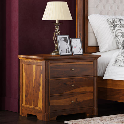 Abilene Solid Wood Three-Drawer Nightstand