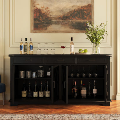 Lincoln Estate Cross-Panel Wine Bar Cabinet