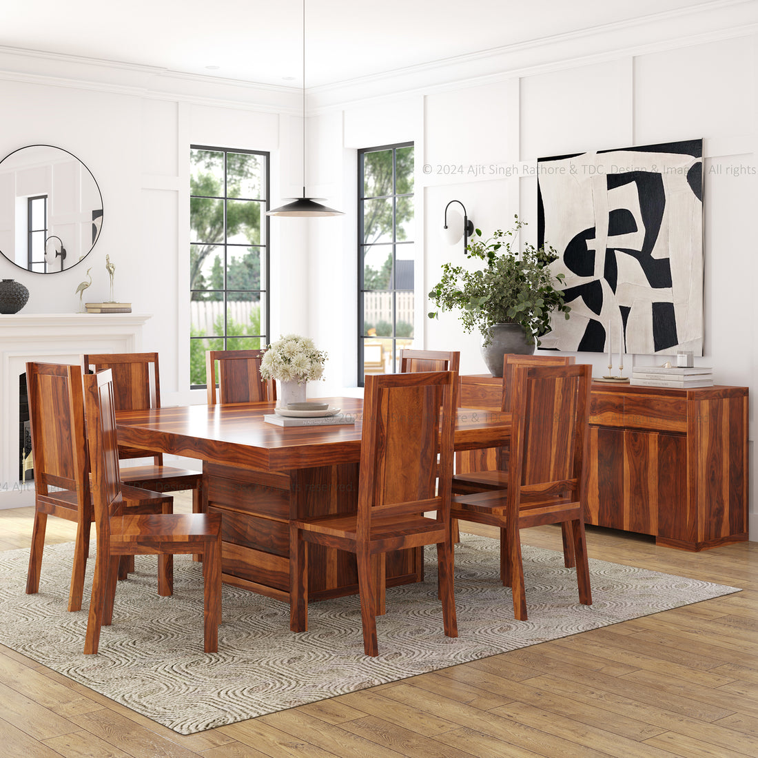 Arcadia Solid Wood Dining Table Set