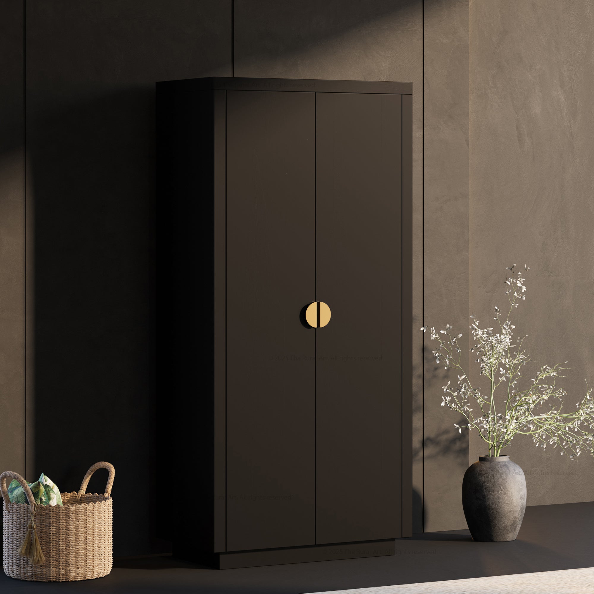 Kingston Solid Wood Armoire with Brass Handles
