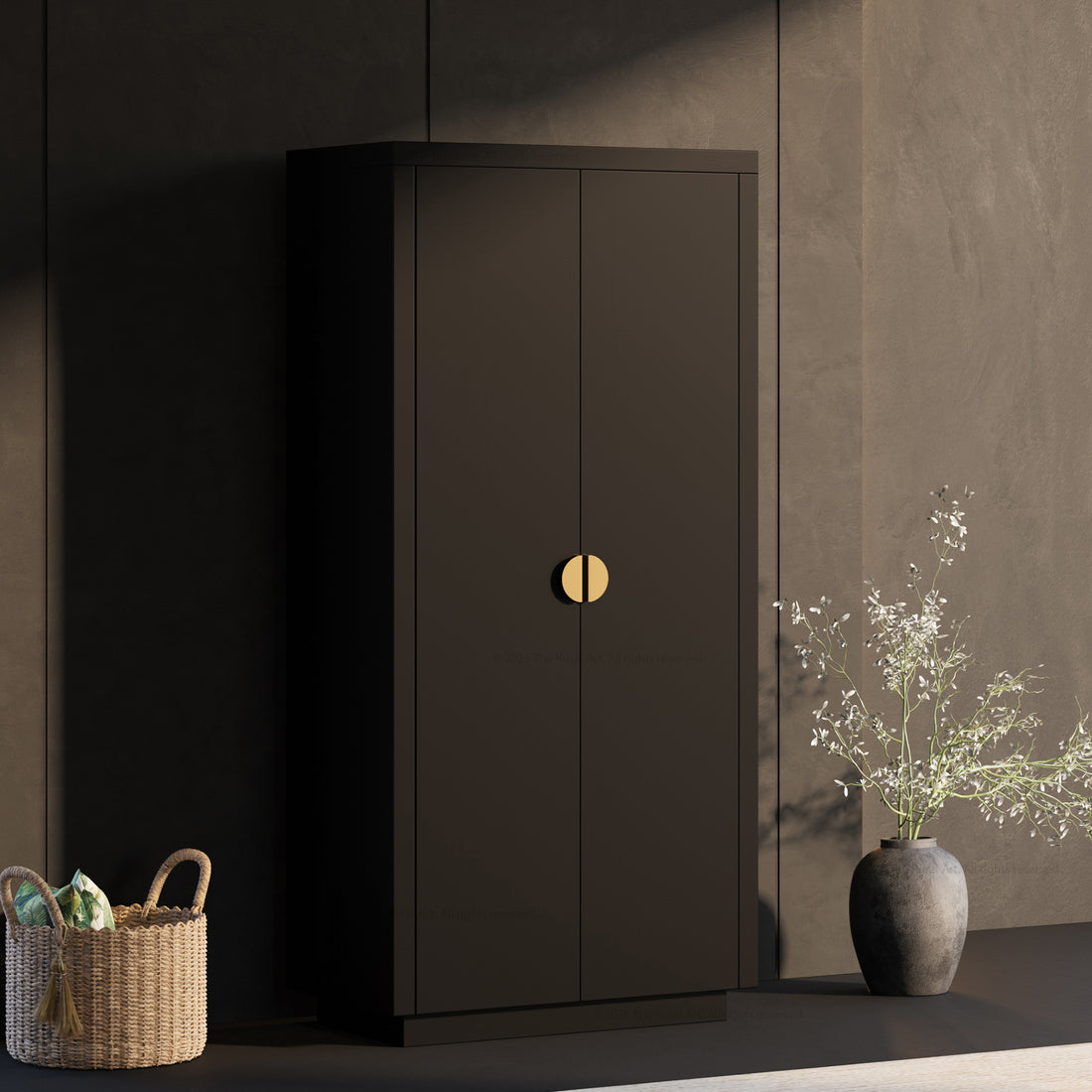 Kingston Solid Wood Armoire with Brass Handles