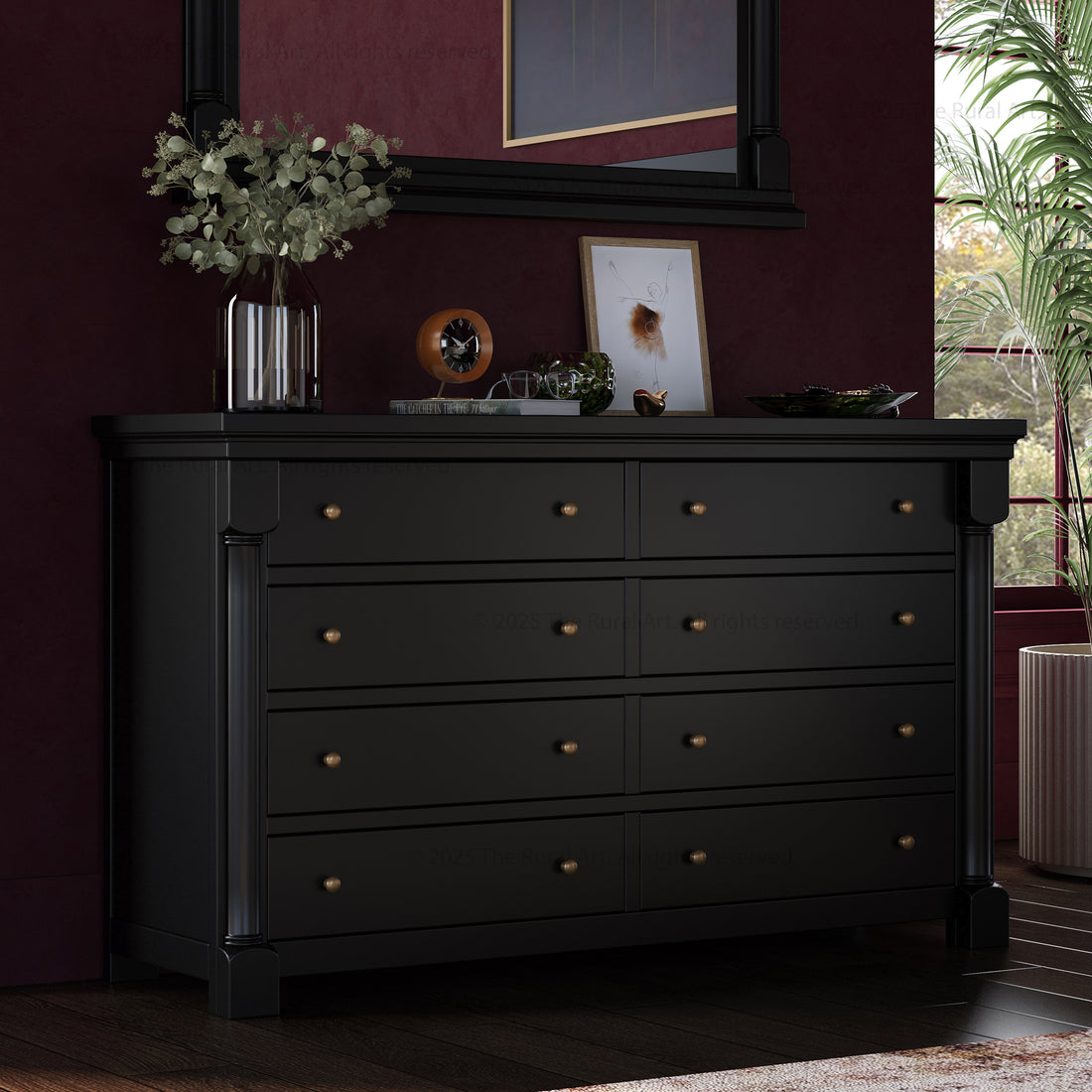 Verona Estate Solid Wood Dresser with 8-Drawer Storage Chest