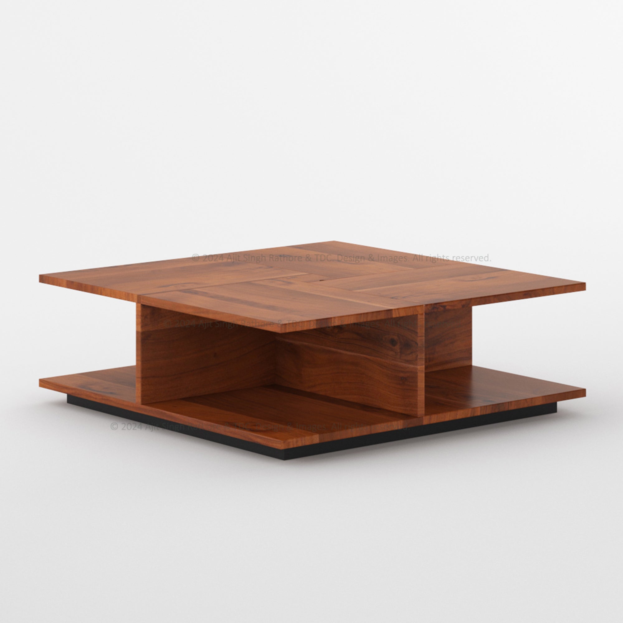 Prescott Solid Wood Living Room Set with 2 Tier Coffee Table