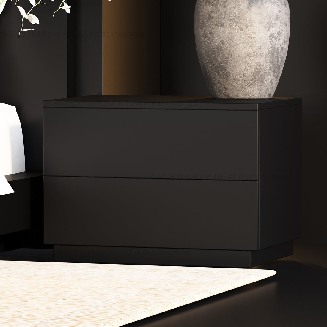 Kingston Solid Wood Nightstand Modern Minimalist Bedside Table