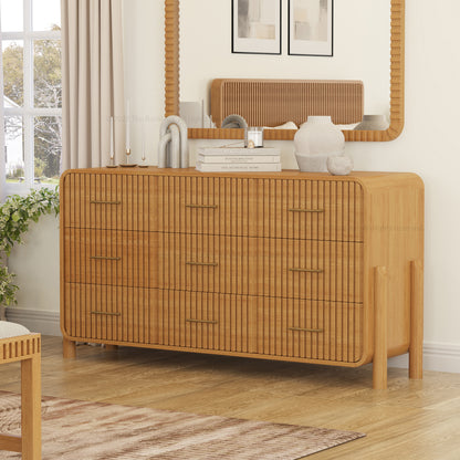 Lewes Fluted Solid Wood 9 Drawer Dresser