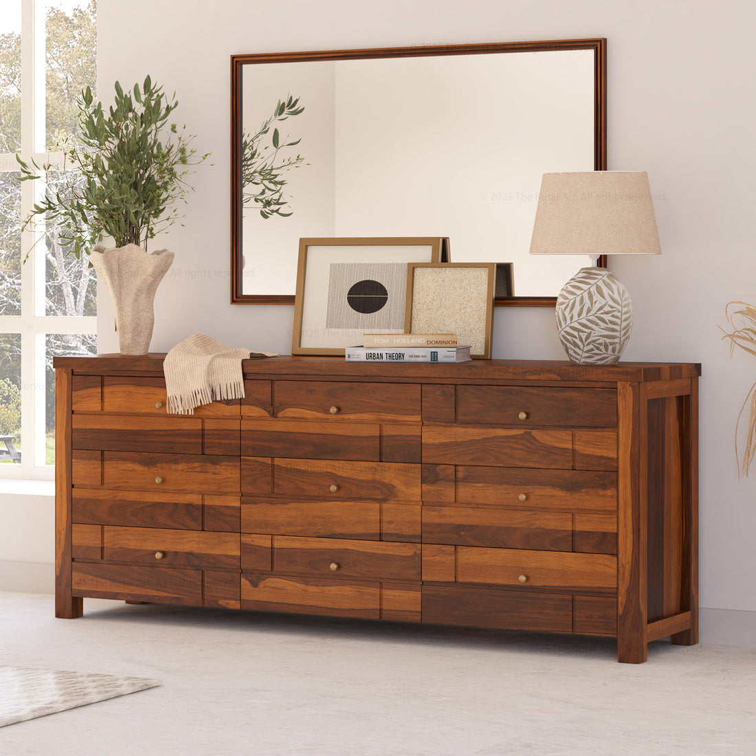 Princeton Solid Wood Dresser with Geometric Detailing
