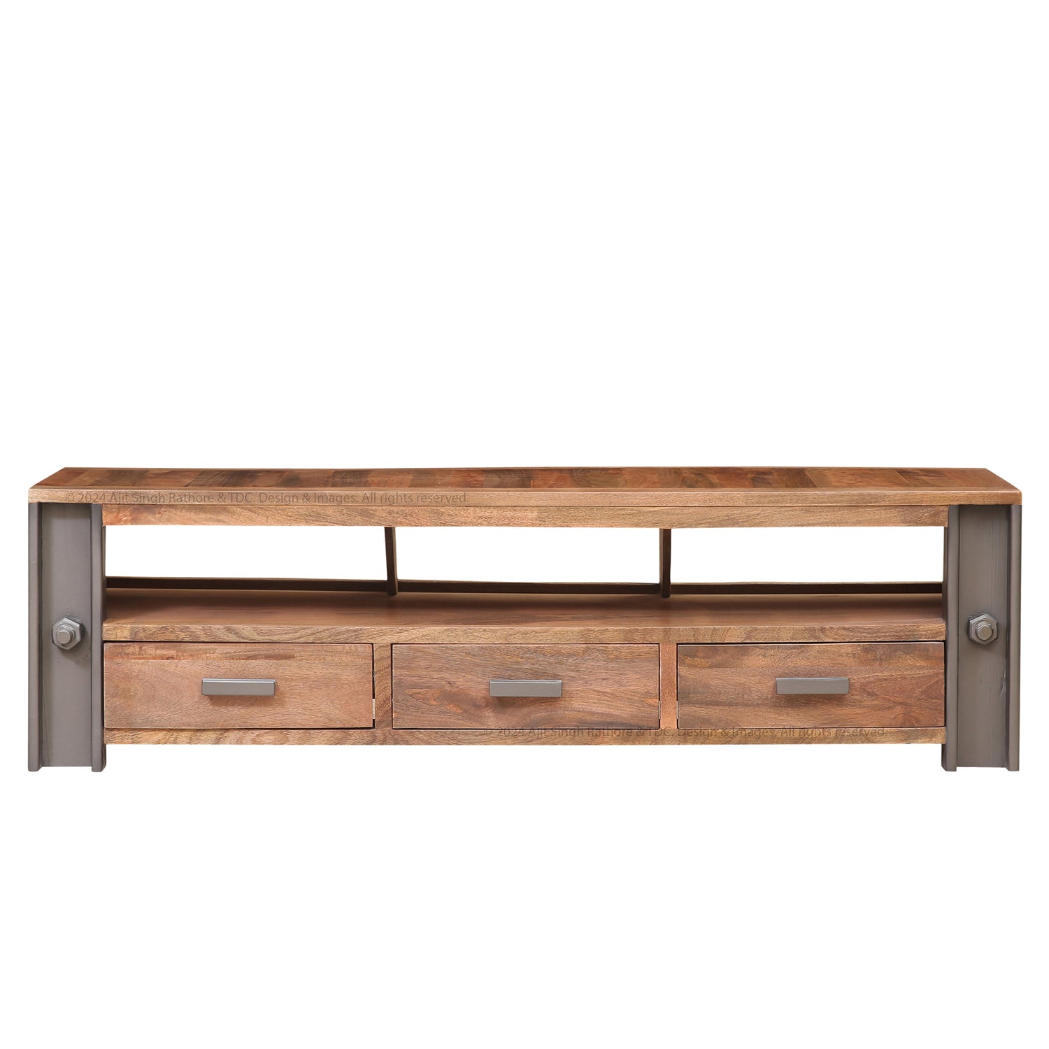 Camden Industrial Solid Wood TV Stand &amp; Media Console