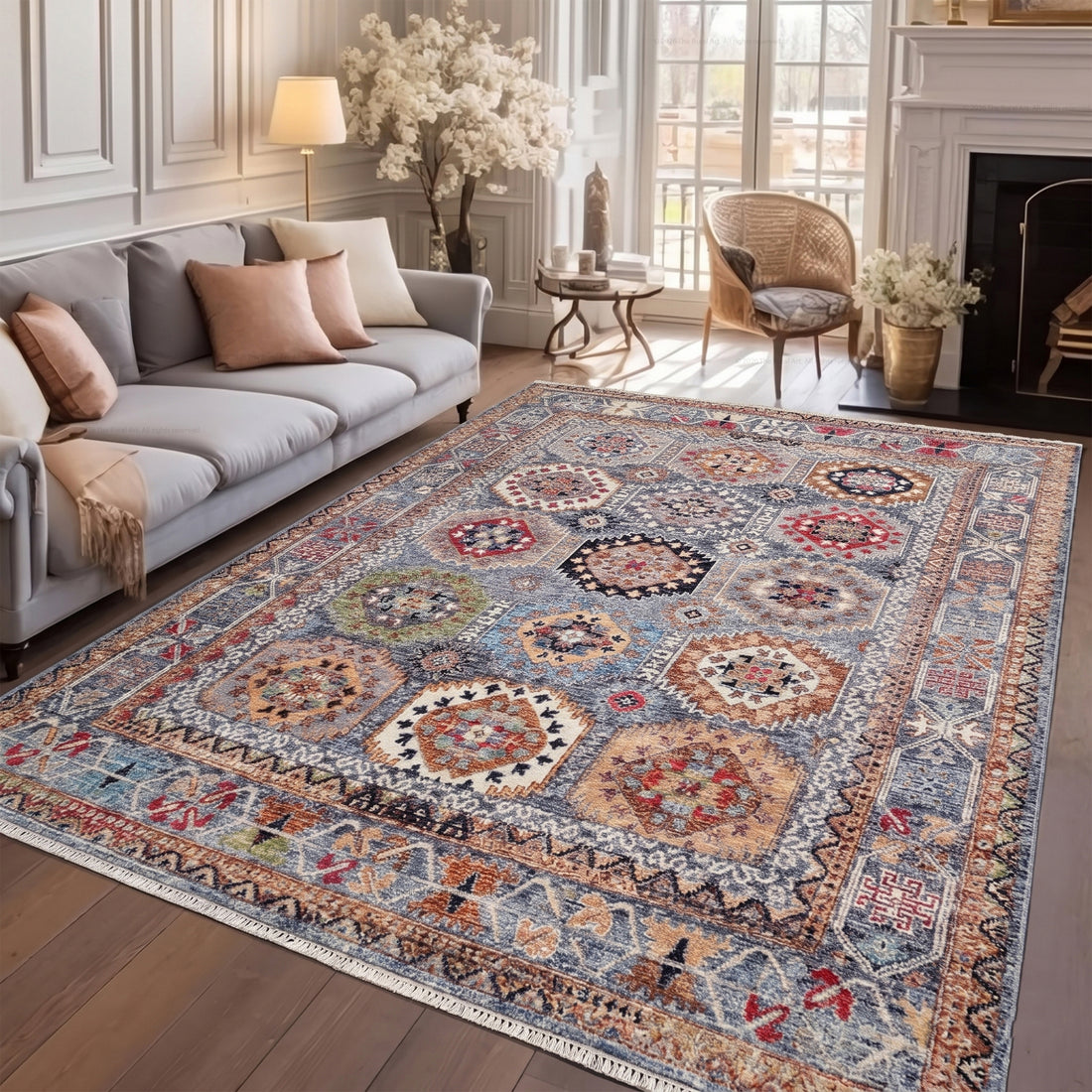 Tuscany Geometric Vintage Oushak Hand-Knotted Wool Rug
