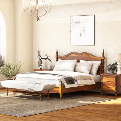 Jasper Handcrafted Solid Wood Bedroom Set with Turned Legs &amp; Sculpted Profiles