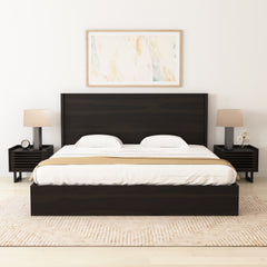 Chicago Ribbed Panel Solid Wood Low Profile Platform Bed