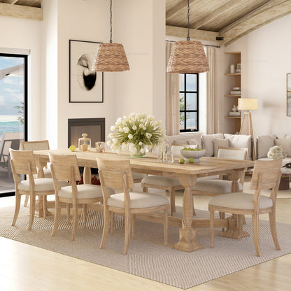 Monterey Solid Wood Dining Table &amp; Upholstered Chair Set