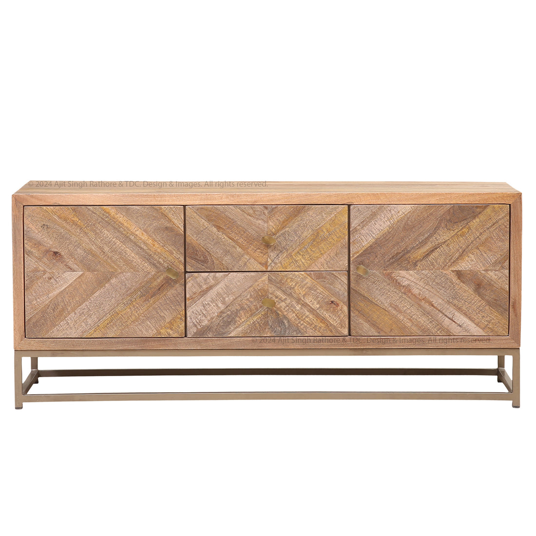 Albany Rustic Solid Wood TV Media Console