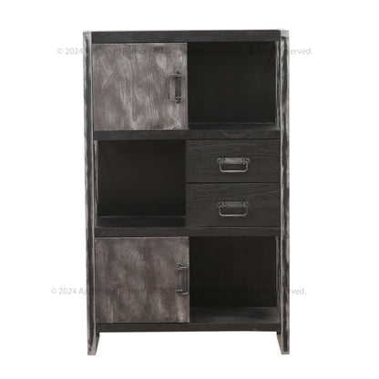 Weehawken Solid Wood Bookcase with Stainless Steel Frame