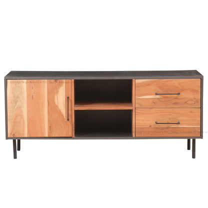 Industrial Charm Solid Wood TV Stand &amp; Media Console