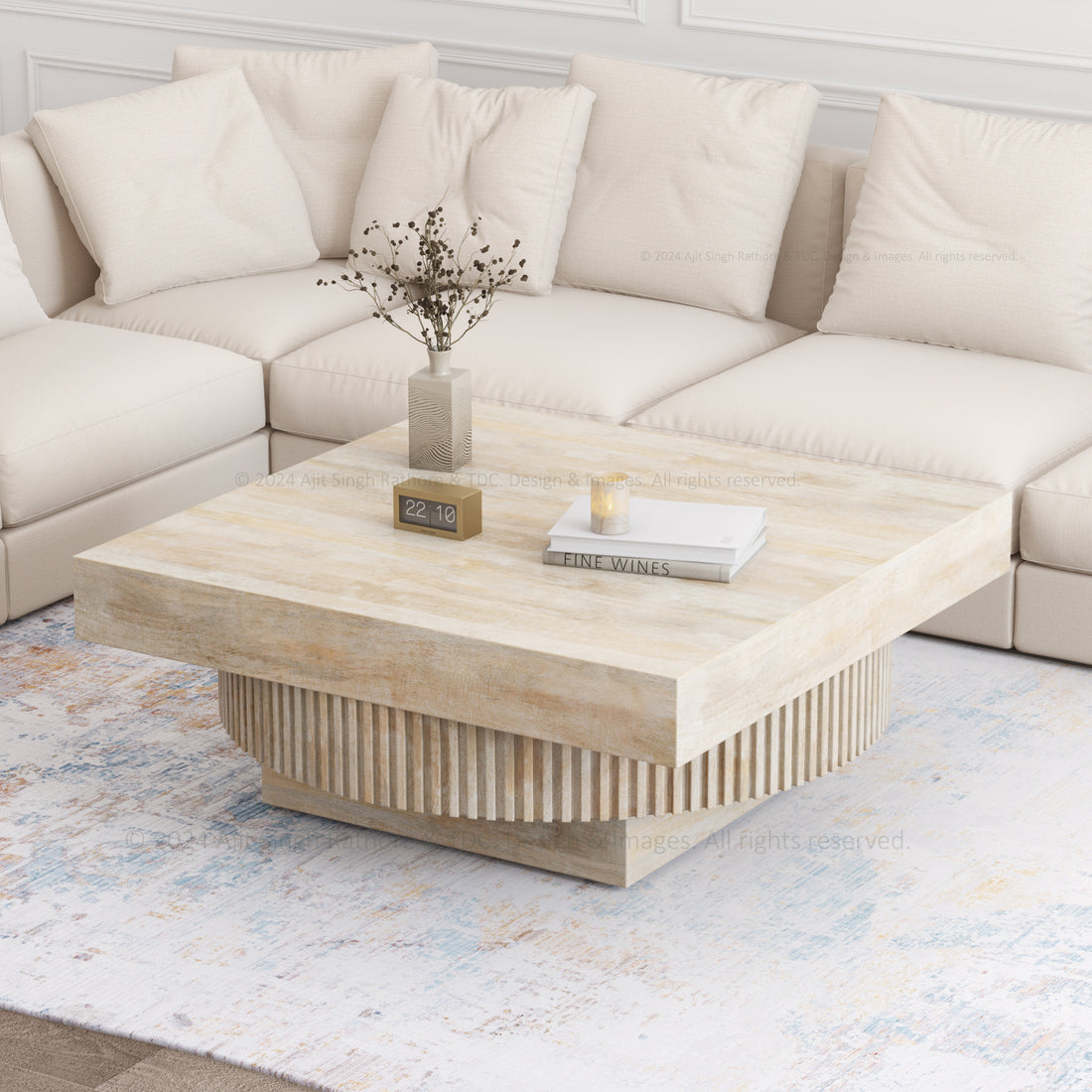 Rustique Square Mango Wood Coffee Table