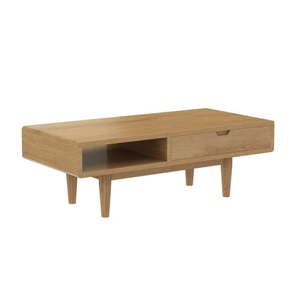Nordic Teak Wood Mid-century Modern 1 Drawer Coffee Table