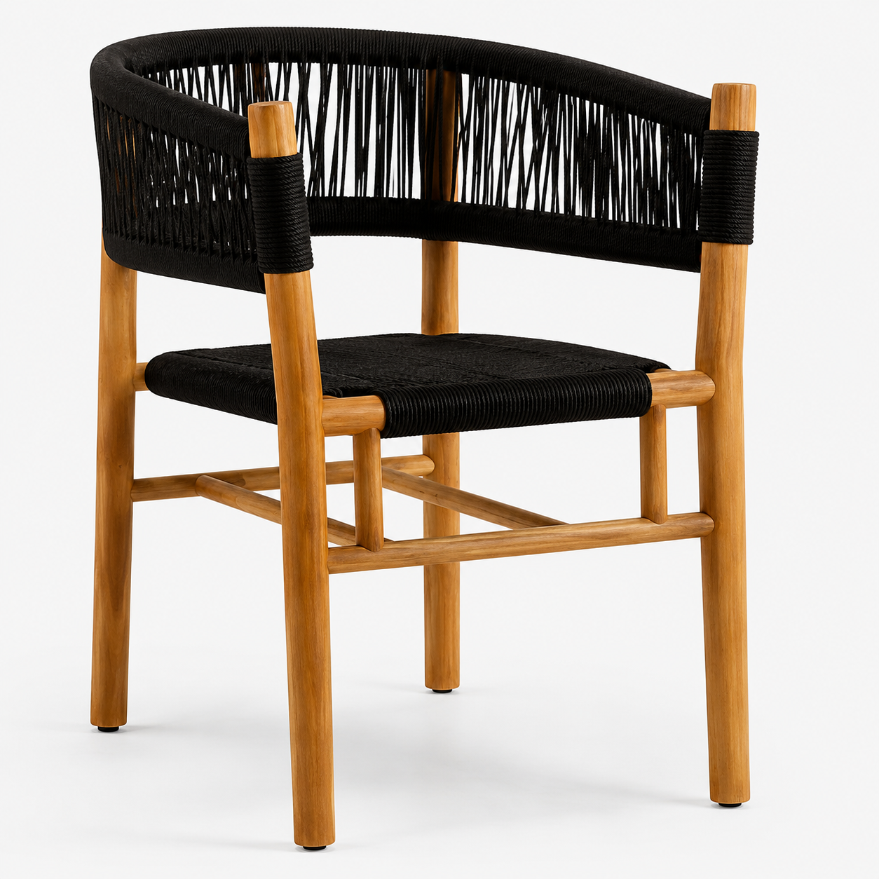 Valdez Solid Teak Wood Rope Dining Chair